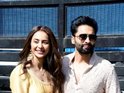 Photos: Newlyweds Rakul Preet Singh and Jackky Bhagnani arrived at a private airport in Mumbai