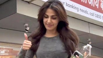 Rhea Chakraborty greets paps as she gets clicked post workout session