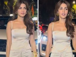 Rhea Chakraborty makes luxe statement in Louis Vuitton Sandwich bag worth Rs.2.8 Lakh at Neha Dhupia’s house party