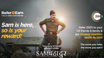 Sam is here and so is your reward! ZEE5 Global’s ‘Refer And Earn’ campaign now lets you introduce Sam Bahadur and other blockbusters to your US connections and win Amazon vouchers!
