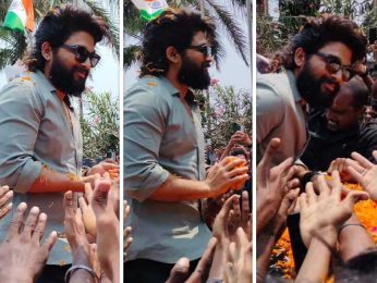 Massive crowd welcomes Allu Arjun to Vizag for Pushpa 2 shoot Massive crowd welcomes Allu Arjun to Vizag for Pushpa 2 shoot