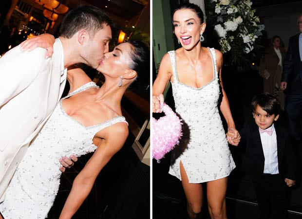 Amy Jackson and Ed Westwick twin in white as they celebrate engagement with a grand dinner party “Surrounded by our families and friends”