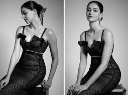 Ananya Panday looks bold and beautiful in her stylish ensemble featuring a chic black bodycon skirt paired with a bralette top