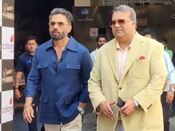 Dashing as always! Suniel Shetty poses for paps at Dance Deewane set