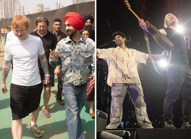 Ed Sheeran shares photos with Diljit Dosanjh, does iconic Shah Rukh Khan pose with Armaan Malik at his Mumbai concert, see pics
