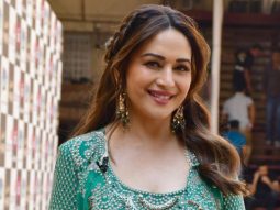 Eternal beauty Madhuri Dixit shines in green at the Dance Deewane sets