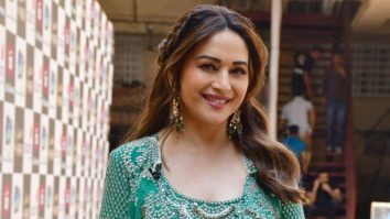 Eternal beauty Madhuri Dixit shines in green at the Dance Deewane sets