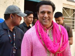 Govinda is all decked up in a pink kurta as he gets clicked at Dance Deewaane sets