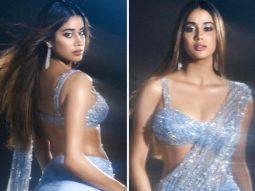 Janhvi Kapoor shines bright in a stunning ice blue saree by Amit Aggarwal