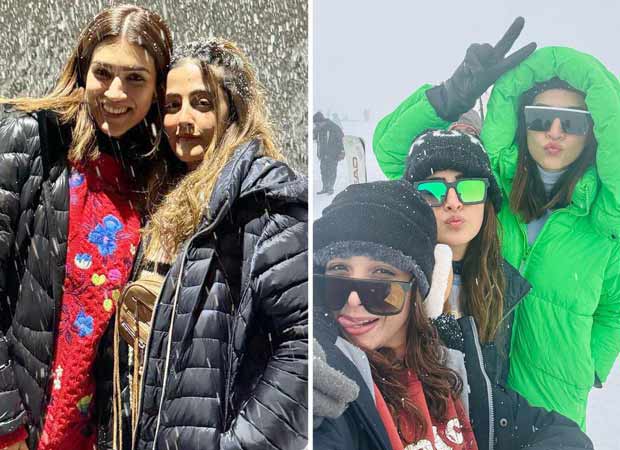 Kriti Sanon goes skiing in Gulmarg, enjoys snowfall with her sister Nupur and her friends, see photos and videos