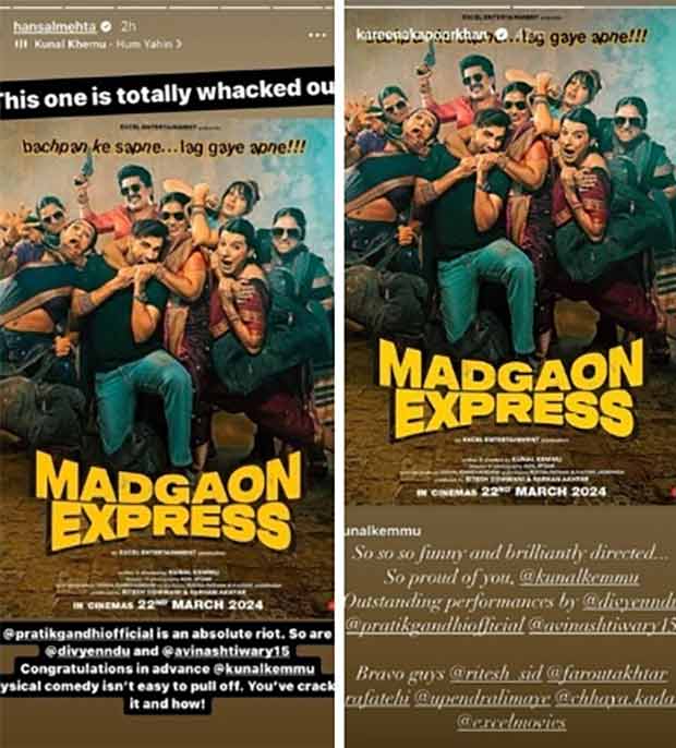 Kareena Kapoor Khan and Hansal Mehta pen positive reviews for Kunal Kemmu's directorial debut Madgaon Express: "Physical comedy isn't easy to pull off" 