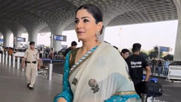 Pretty naari in a saree! Raveena Tandon gets clicked at the airport