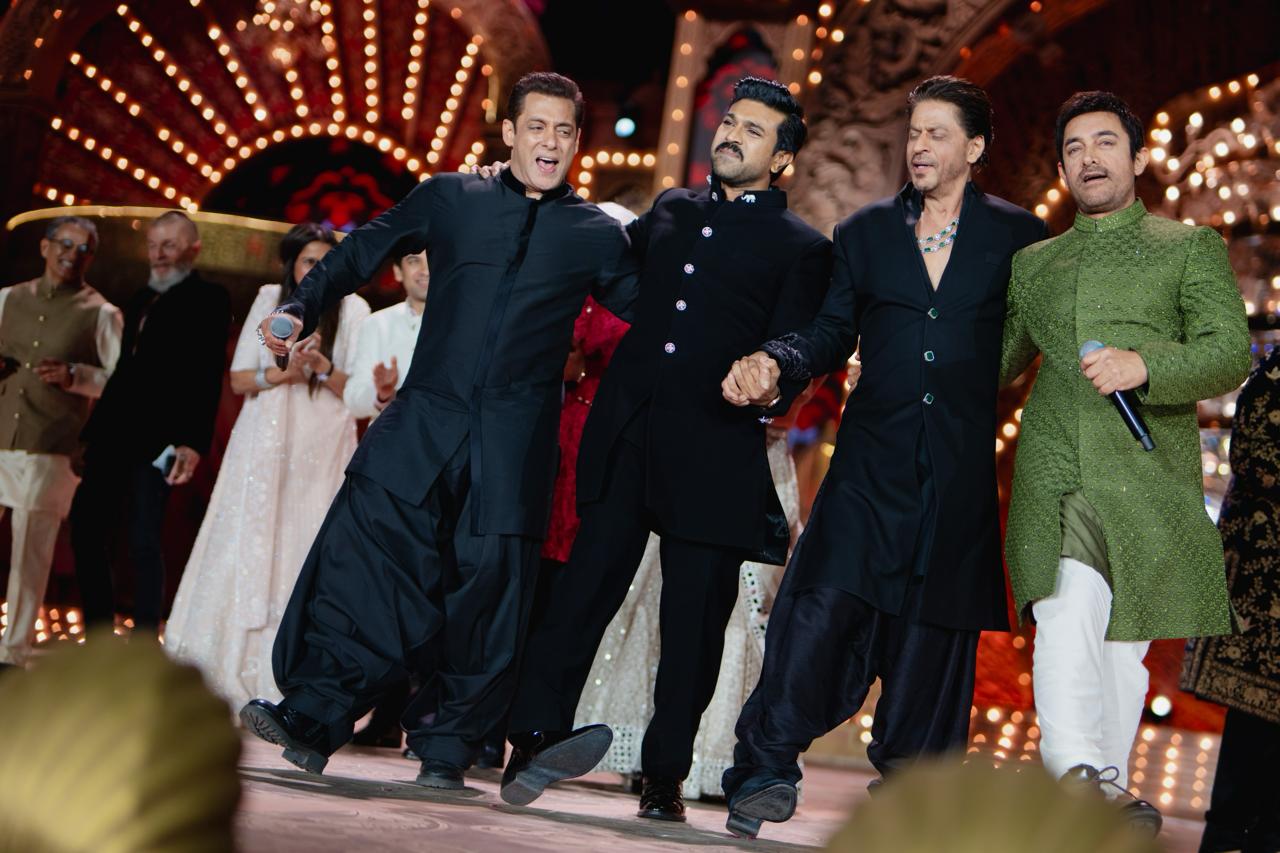OG ‘Naatu Naatu’ star Ram Charan joins Shah Rukh Khan, Salman Khan and Aamir Khan on stage at Day 2 of Anant-Radhika’s sangeet