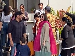 Saif Ali Khan & Kareena Kapoor Khan with baby Jeh & Taimur at the airport