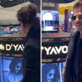 Shah Rukh Khan is a proud dad as he flaunts Aryan Khan's streetwear brand at duty free at the airport, watch