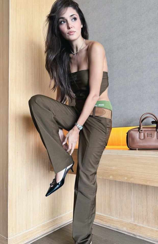 Turkish actress Hande Erçel keeps it chic in brown Miu Miu outfit during Mumbai visit, see pics