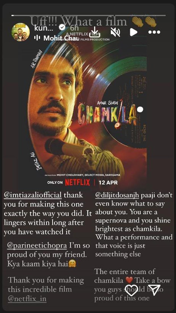 B-town reviews Amar Singh Chamkila; Kunal Kemmu and filmmakers Zoya Akhtar as well as Hansal Mehta rave about the Diljit Dosanjh, Parineeti Chopra starrer
