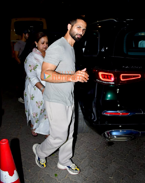 Photos: Shahid Kapoor and Ishaan Khatter snapped with their mom Neelima Azeem in Juhu