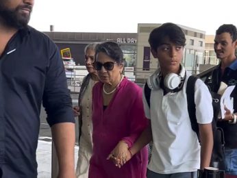 Yug Devgn holds Nani Tanuja’s hand as they get clicked at the airport by paps Yug Devgn holds Nani Tanuja’s hand as they get clicked at the airport by paps