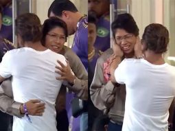 Shah Rukh Khan gives friendly welcome to Jhulan Goswami at KKR vs RR game, Video gone Viral : Watch