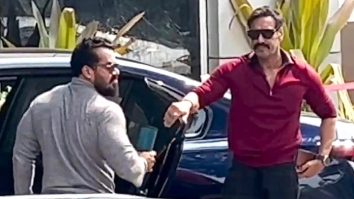 Ajay Devgn gets clicked in his casual red t-shirt at the airport