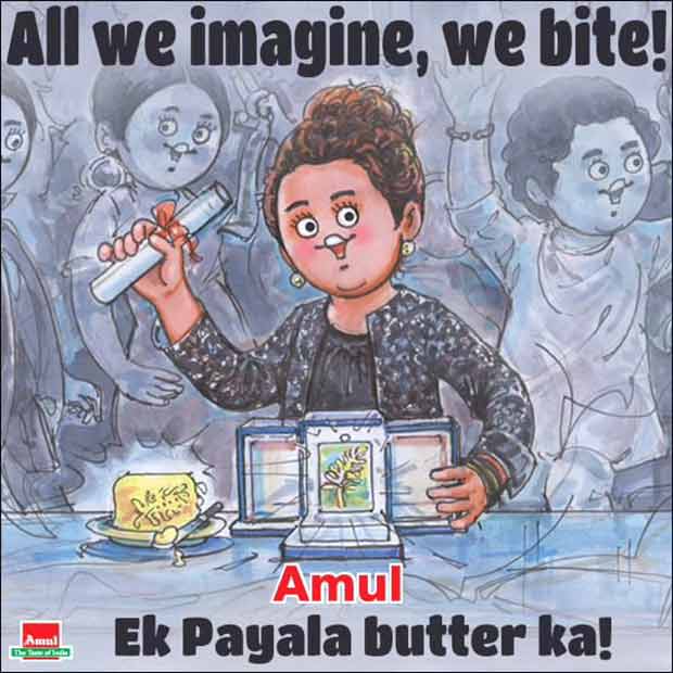 Amul celebrates Cannes Grand Prix win for Payal Kapadia’s film All We Imagine As Light : Bollywood News