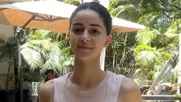 Ananya Panday waves at paps as she gets clicked outside gym