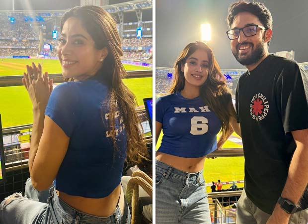 Janhvi Kapoor cheers for Mumbai Indians wear Mr and Mrs Mahi t-shirt at IPL 2024, see videos and photos Janhvi Kapoor cheers for Mumbai Indians wear Mr and Mrs Mahi t-shirt at IPL 2024, see videos and photos