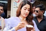 Janhvi Kapoor enjoys a generous glass of lassi amid Mr. & Mrs. Mahi promotions