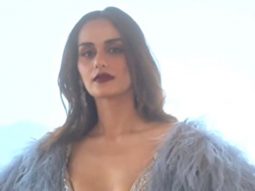 Manushi Chhillar gracefully rocks the feathered sleeve lehenga