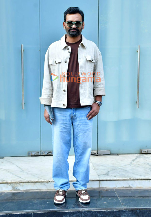 photos faisal malik neena gupta and director deepak snapped at the promotions of their web series panchayat 2