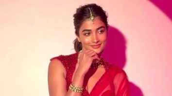 Pooja Hegde shimmers in this red saree!