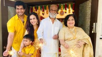 Rajinikanth turns perfect host for grandson Ved’s birthday