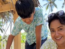 Sameera Reddy enjoys the calming sunset by the beach