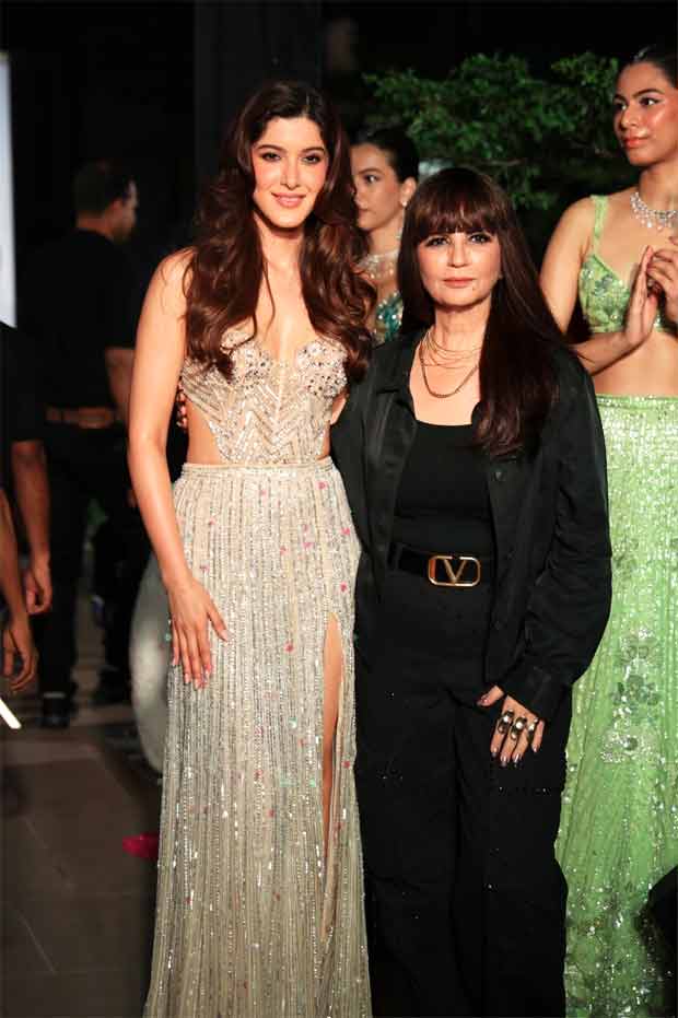 Shanaya Kapoor dazzles in a shimmering corset with a plunging neckline and a thigh-high slit skirt worth Rs 1.75 lakh as she turns the showstopper for Neeta Lulla