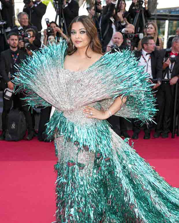 Cannes 2024: Aishwarya Rai Bachchan dons silver Falguni Shane Peacock gown with turquoise fringe hues; reunites with Eva Longoria at Kinds of Kindness premiere 