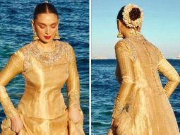Aditi Rao Hydari channels Bibbojaan vibes in a golden Manish Malhotra gown in these dreamy vintage photos from Cannes