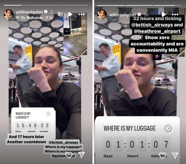 Aditi Rao Hydari slams Heathrow airport authorities post her baggage claim delay of over 32 hours