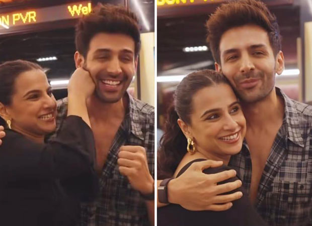 Bhool Bhulaiyaa 3 co-stars Kartik Aaryan and Vidya Balan share hugs and laughter at Chandu Champion screening, watch 