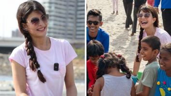 Jacqueline Fernandez participates in a beach cleaning drive on World Environment Day; see pics