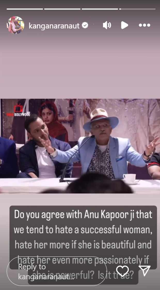 Kangana Ranaut reacts to Annu Kapoor after he says he is ‘jealous of her’ 