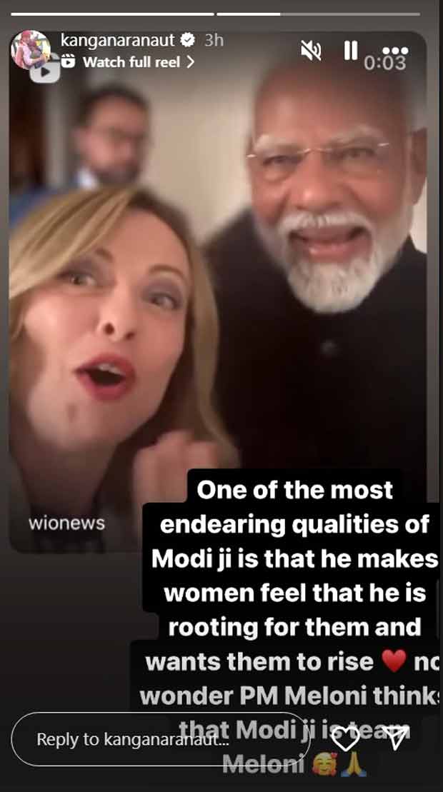 Kangana Ranaut REACTS to PM Modi and Giorgia Meloni's Team Melodi video: "He makes women feel that he is rooting for them”