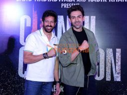 Photos: Kartik Aaryan and Kabir Khan snapped during Chandu Champion press conference at Miraj Cinemas TGIP Mall in Noida