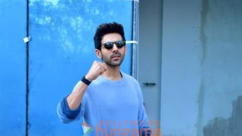Photos: Kartik Aaryan snapped promoting his film Chandu Champion