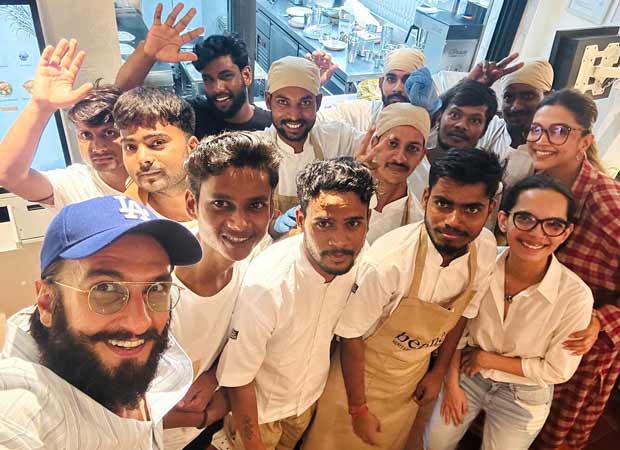 Ranveer Singh and Deepika Padukone share selfie with the staff of a Mumbai café after they step out on a dinner date