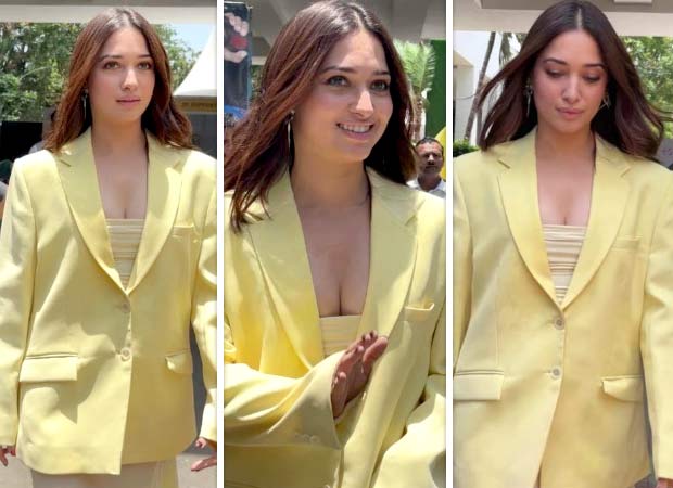 Tamannaah Bhatia strikes balance between classic and contemporary in strapless yellow sheer dress paired with blazer worth Rs. 45,500 Tamannaah Bhatia strikes balance between classic and contemporary in strapless yellow sheer dress paired with blazer worth Rs. 45,500