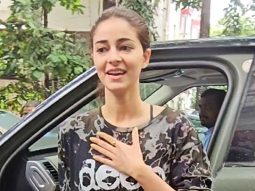 Ananya Panday poses for a selfie with fans as she gets clicked