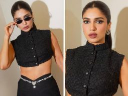 Bhumi Pednekar keeps it chic in Kunal Rawal crop top and skirt with sparkly belt and mini handbag, see photos
