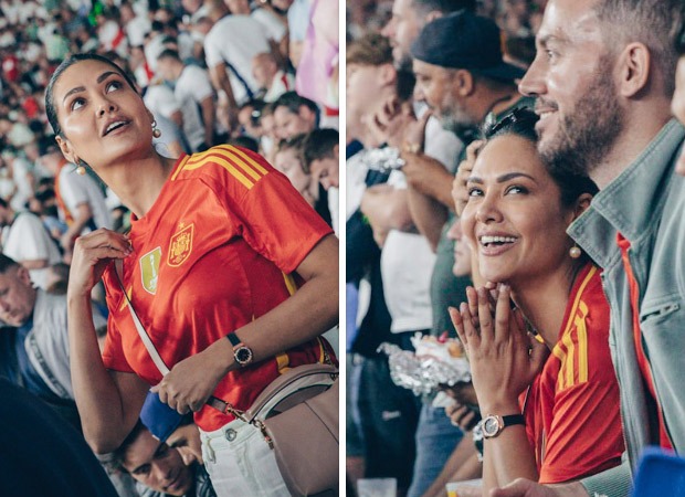 Esha Gupta wears Spanish red jersey for UEFA Euro Finals 2024; her Rs. 22.9 lakh Hublot watch outshines 2024 : Bollywood News