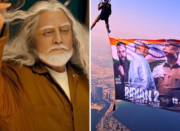 Indian 2 conquers Dubai skies; Kamal Haasan's poster unveiled 13,000 feet above Palm Jumeirah, watch